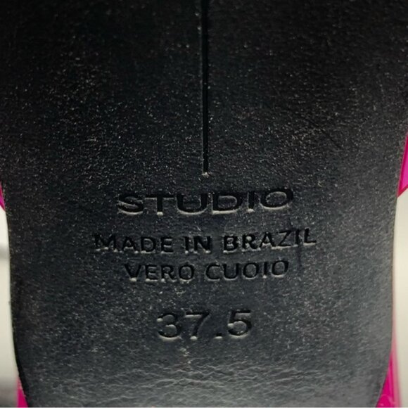 BLACK SUEDE Transparent PVC Strap Sandal in Fuchsia - Picture 12 of 14